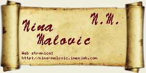 Nina Malović vizit kartica